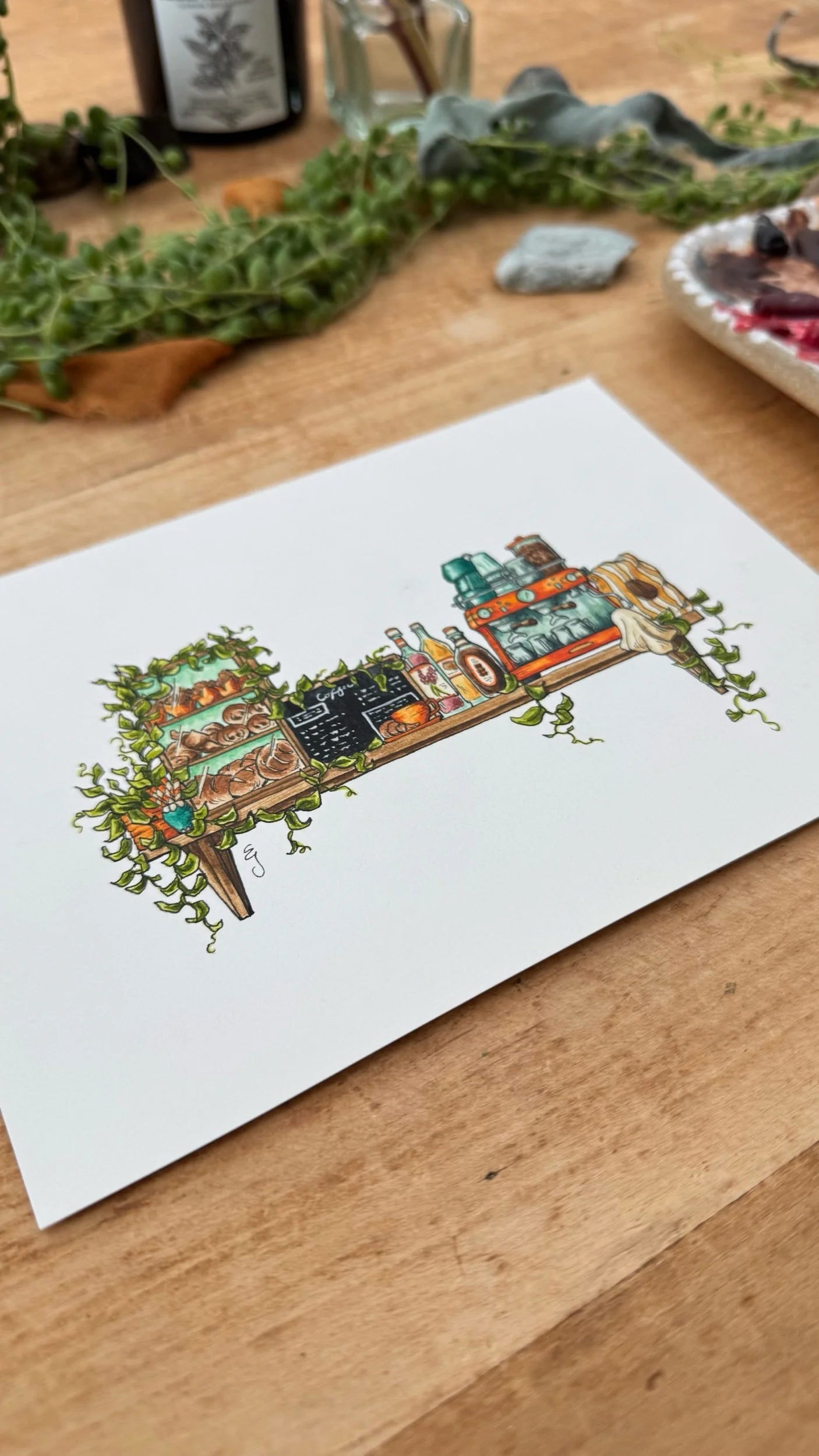 Original Mini Barista's Shelf Illustration