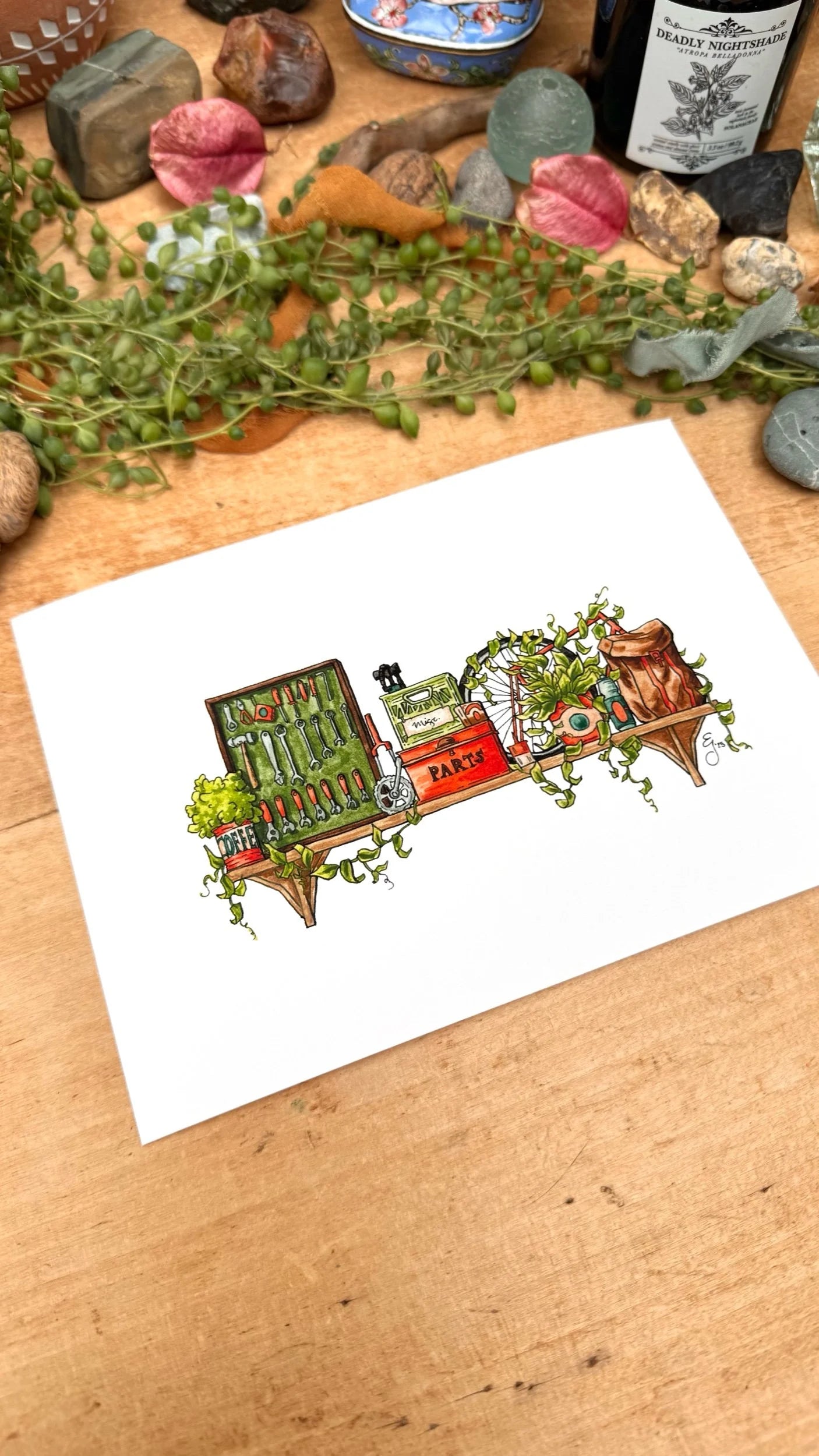 The Mini Cyclist's Shelf Giclée Print