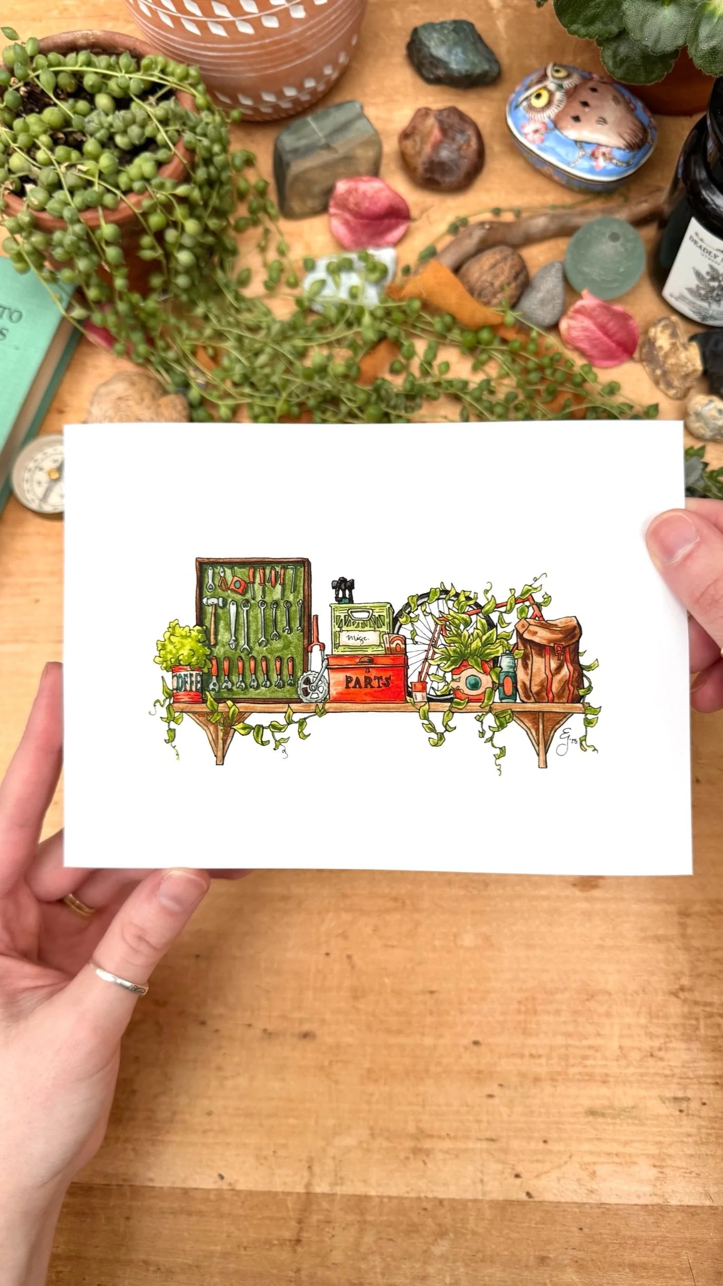 The Mini Cyclist's Shelf Giclée Print