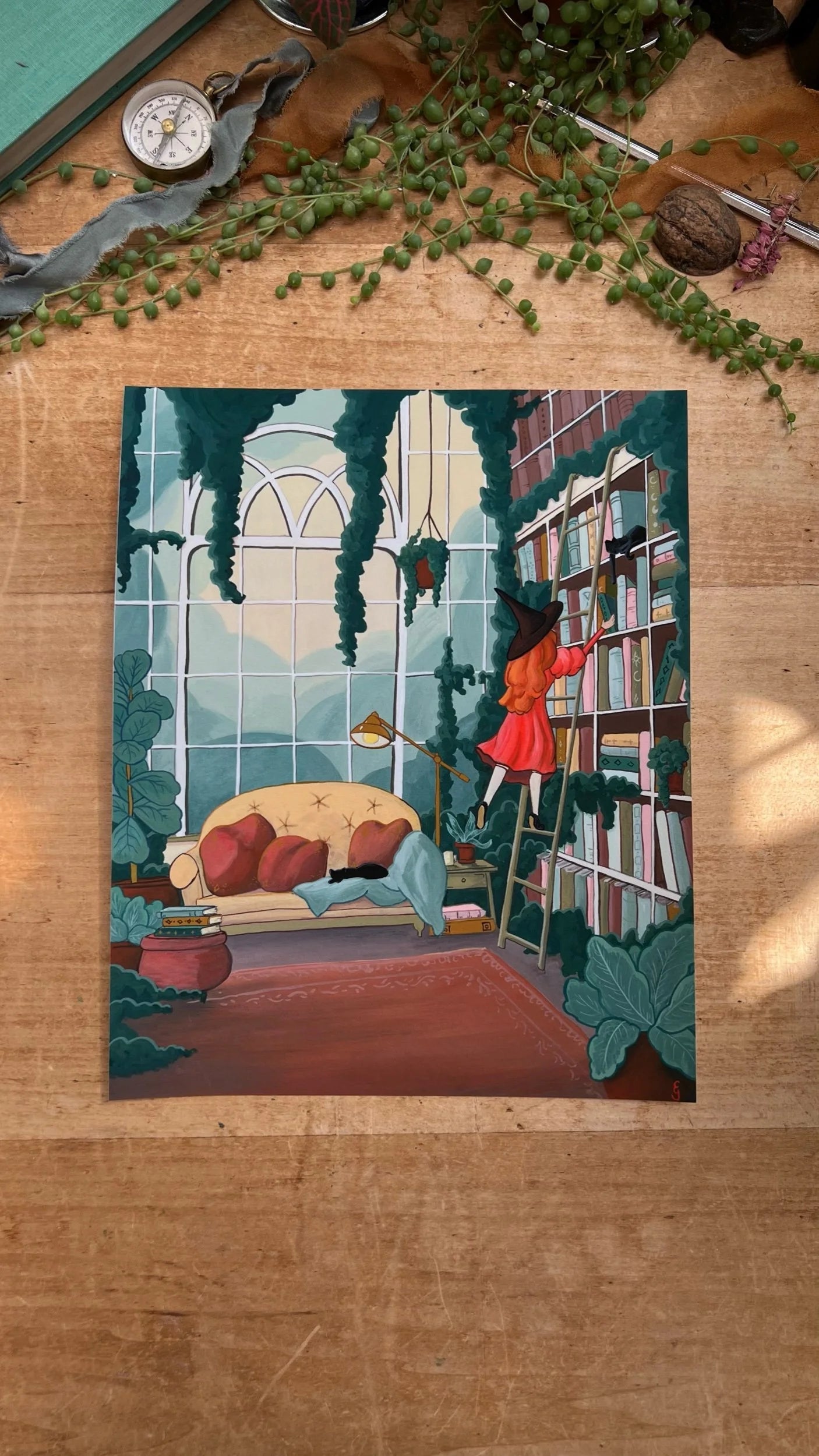 Library Ladder Print