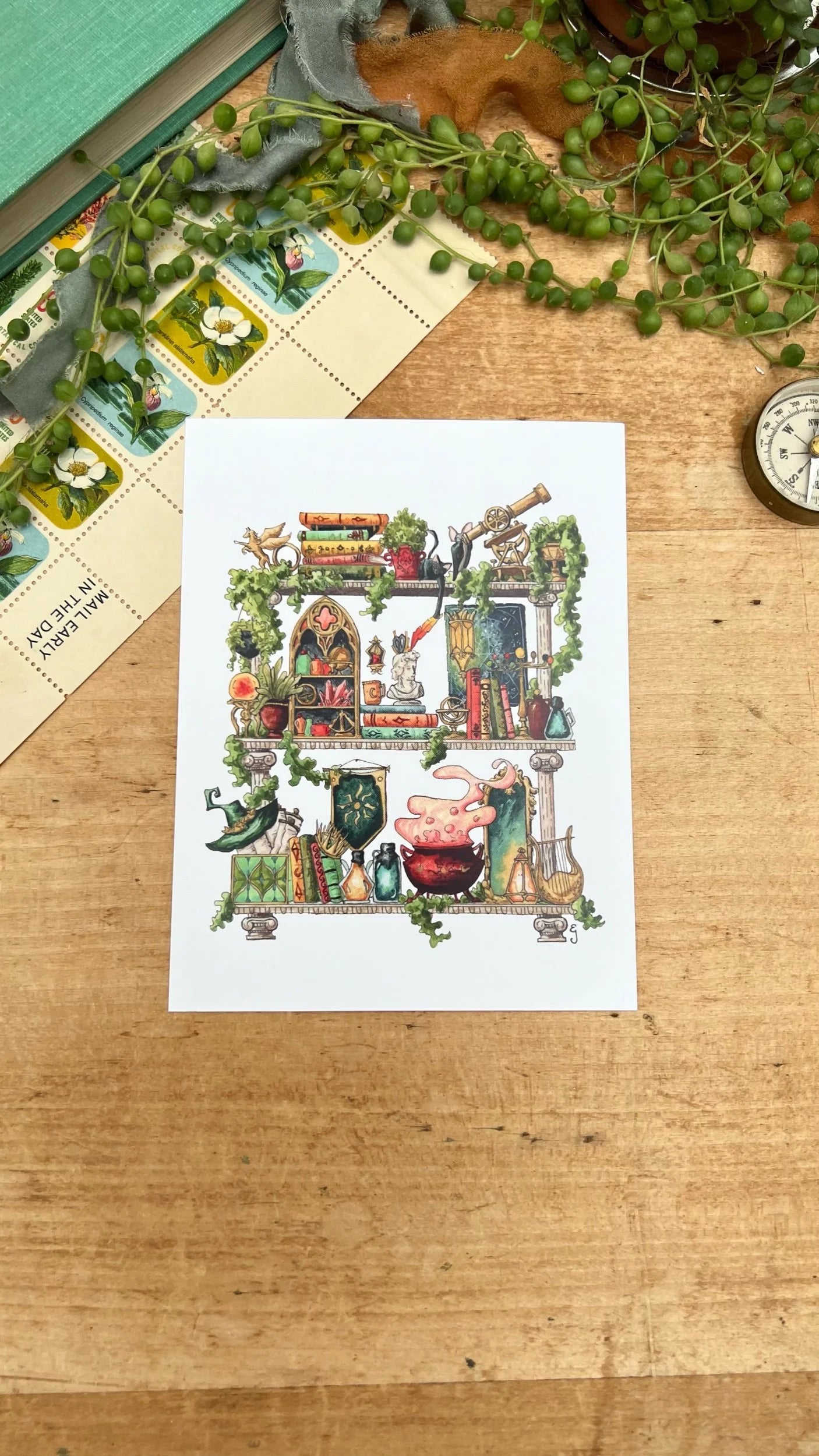 The Celestial Witch's Shelves Postcard