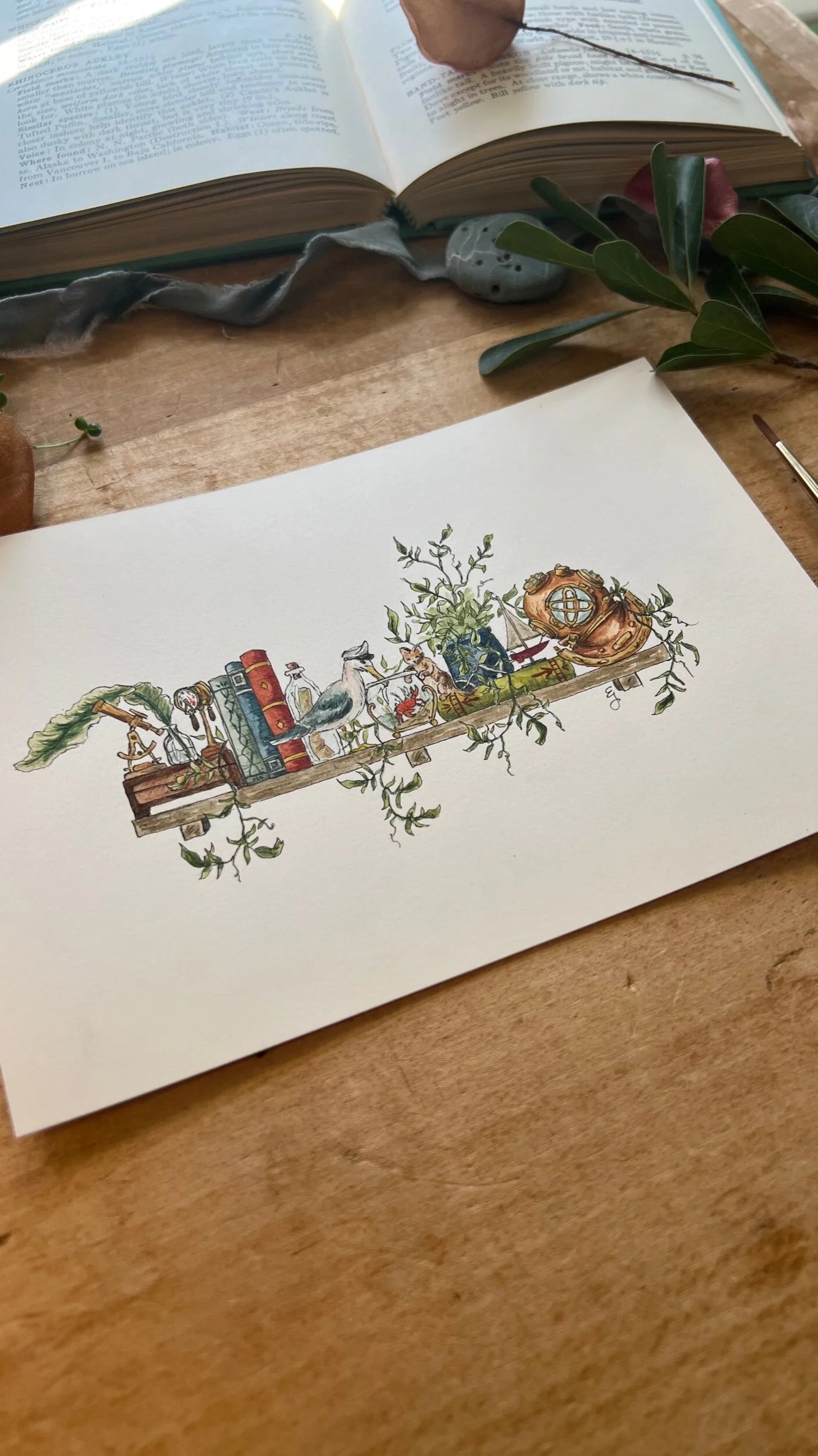 Original Mini Sailor's Shelf Illustration