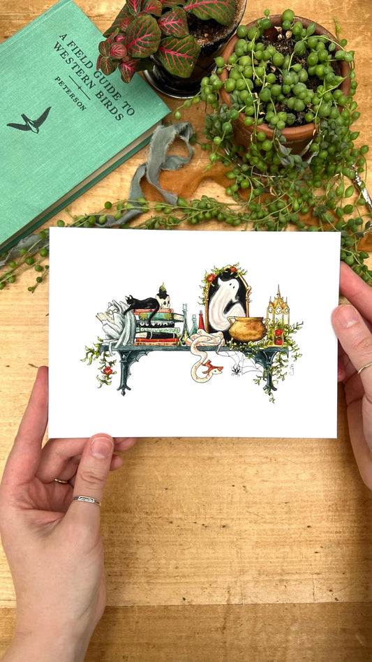 The Mini Gothic Witch's Shelf Giclée Print