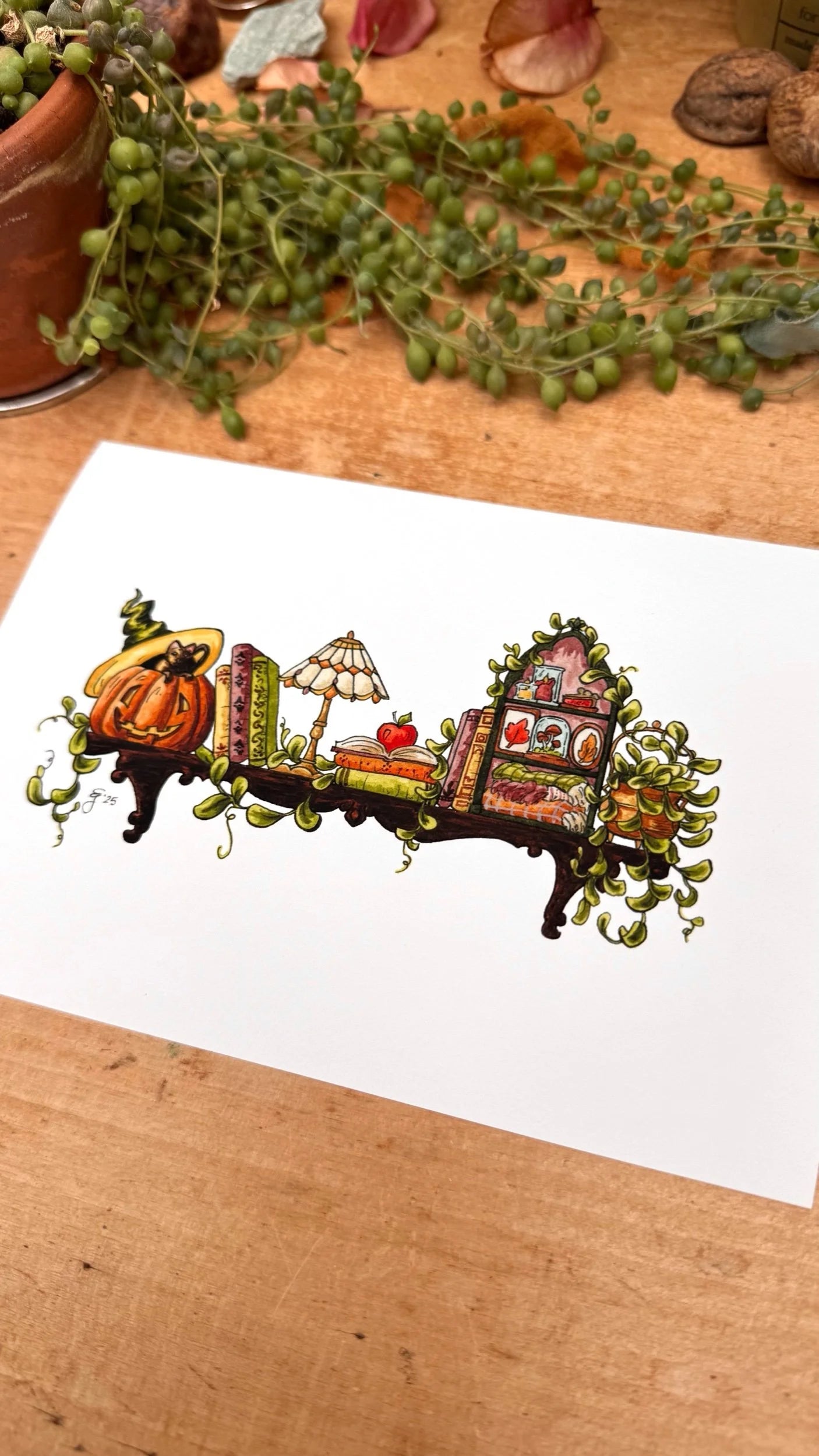 The Mini Autumn Witch's Shelf Giclée Print