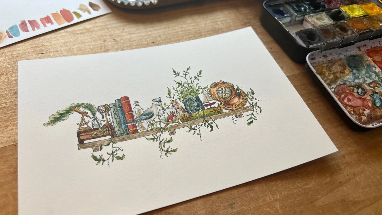 Original Mini Sailor's Shelf Illustration