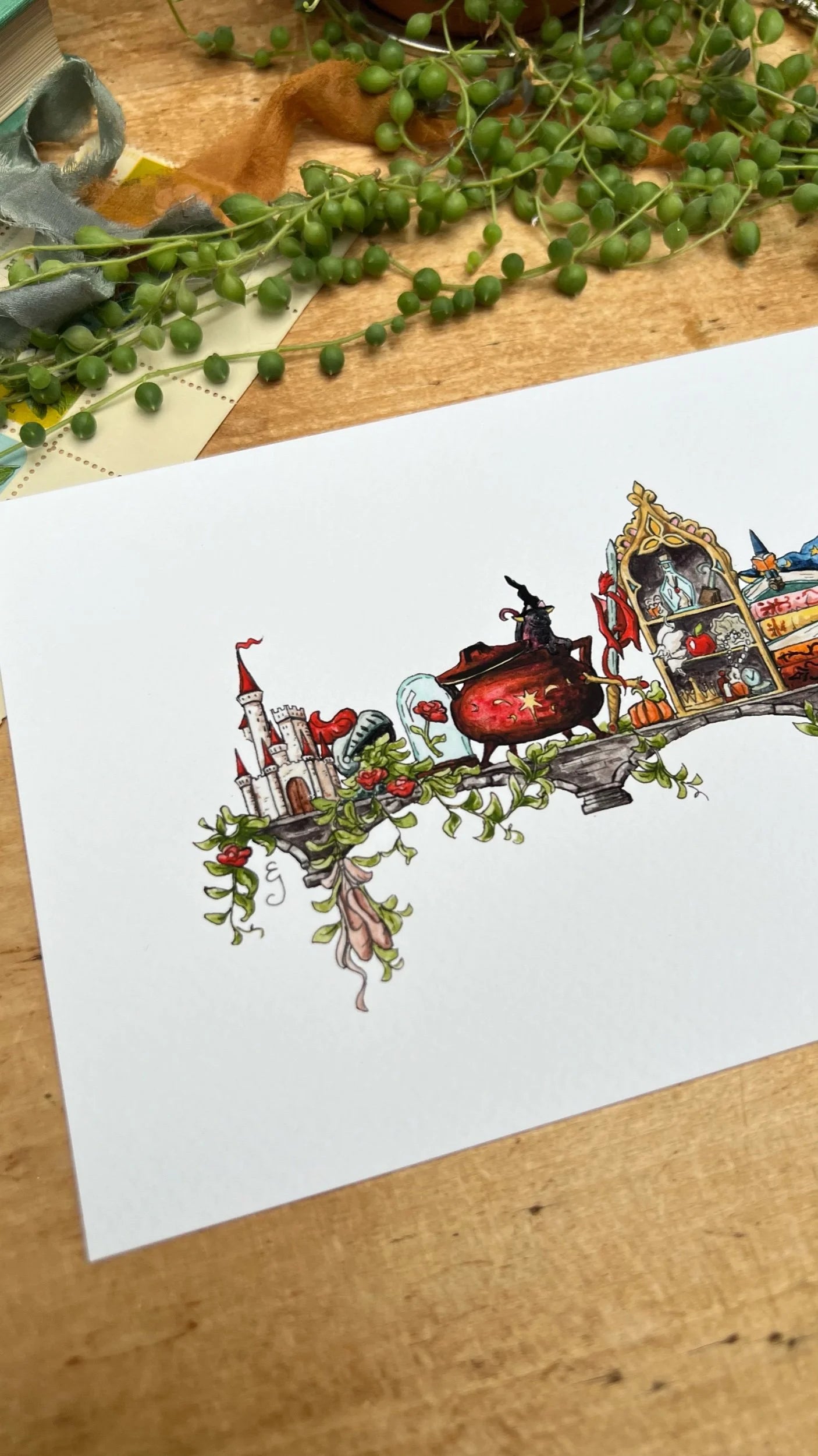 The Mini Storybook Witch's Shelf Giclée Print