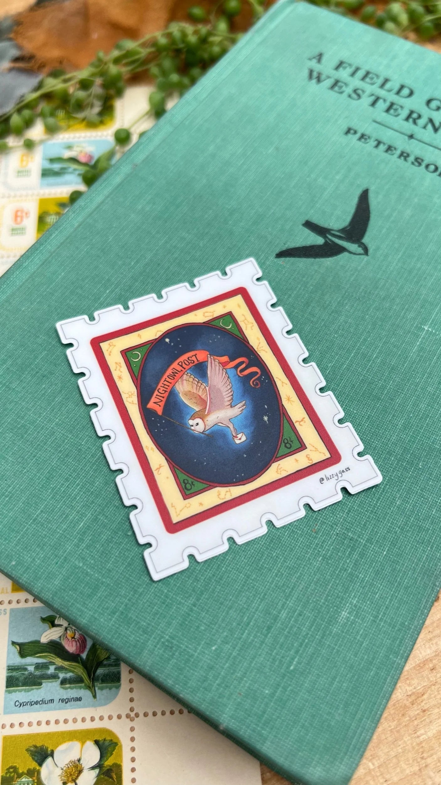 Night Owl Post Stamp Sticker