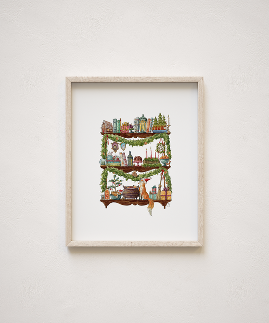 The Christmas Witch's Shelves Giclée Print