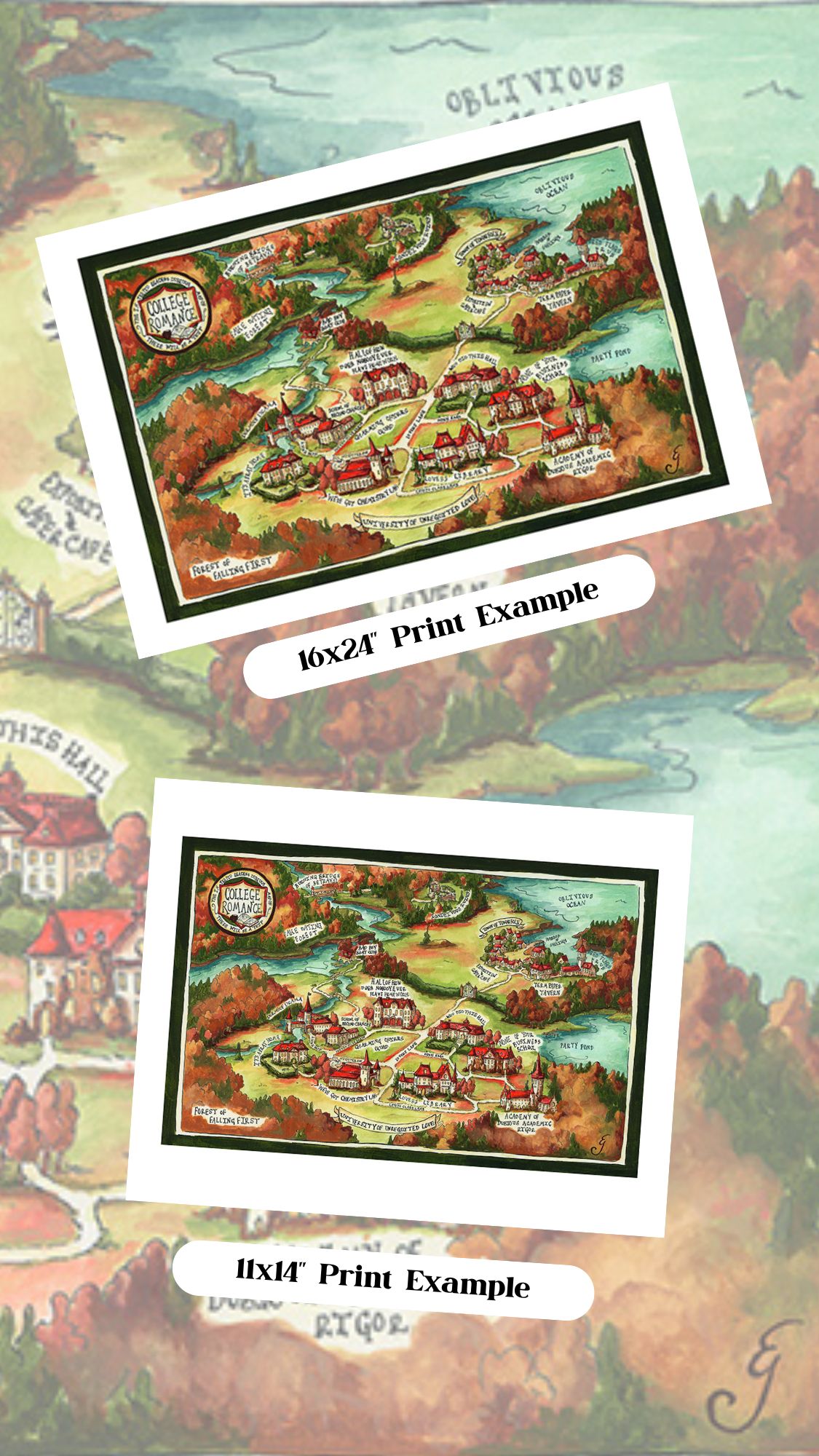 Dubious Map of College Romance Print