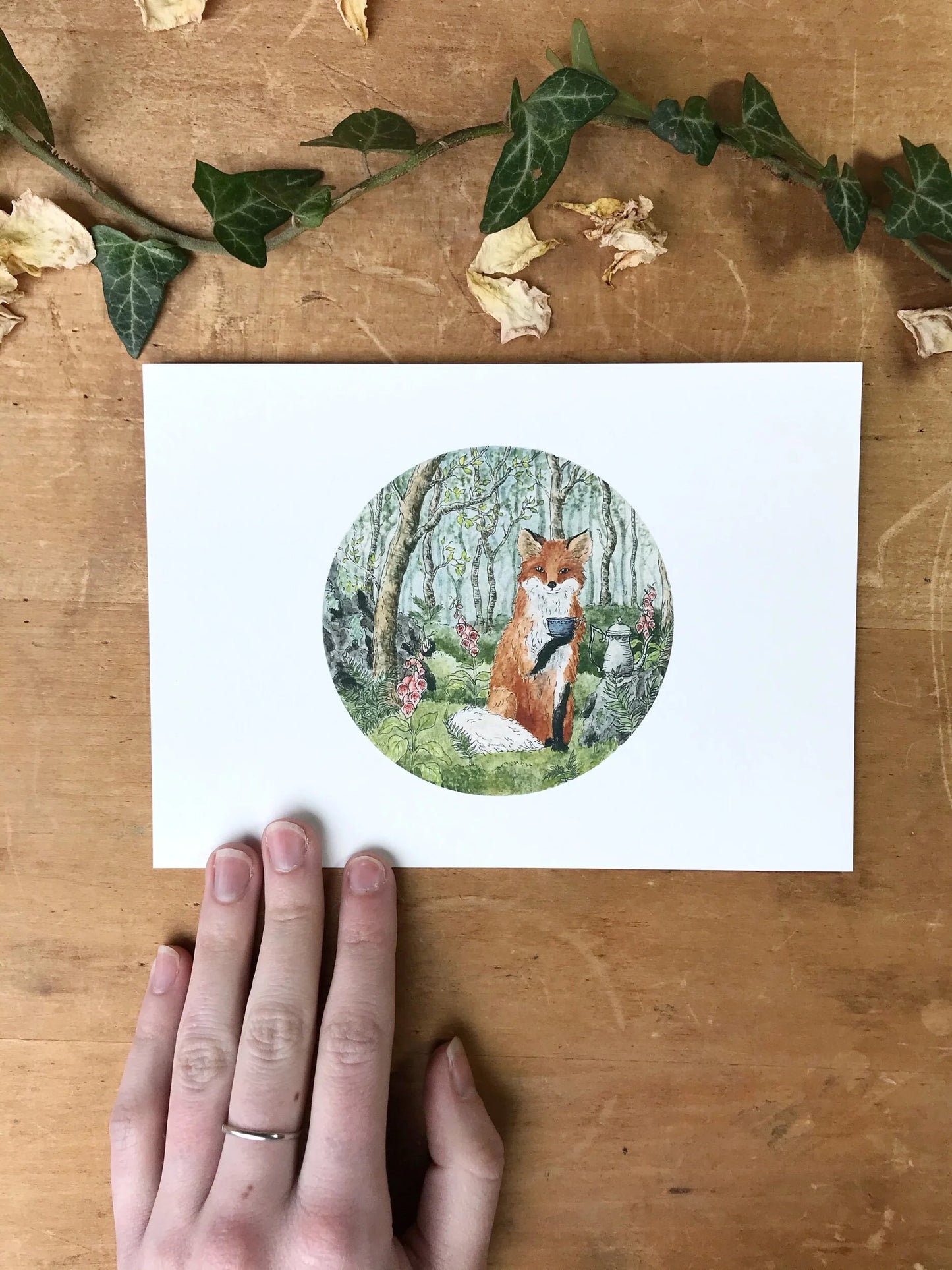 Fox and Foxgloves Giclée Print