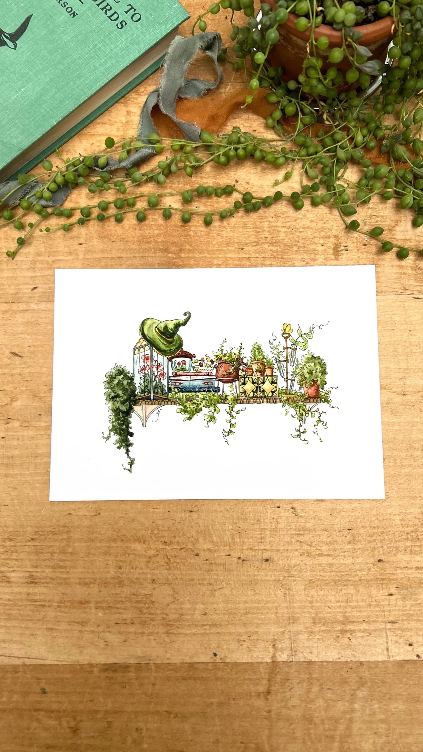 The Mini Garden Witch's Shelf Giclée Print