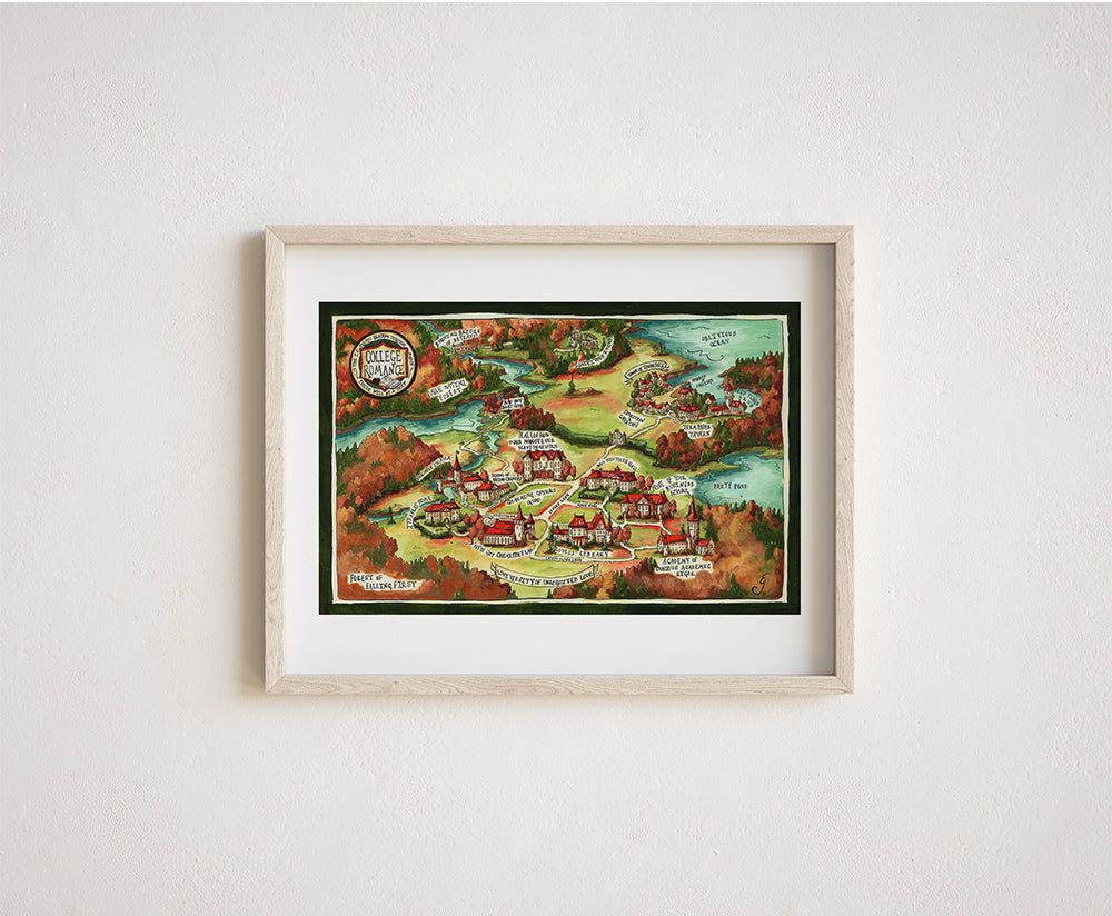 Dubious Map of College Romance Print