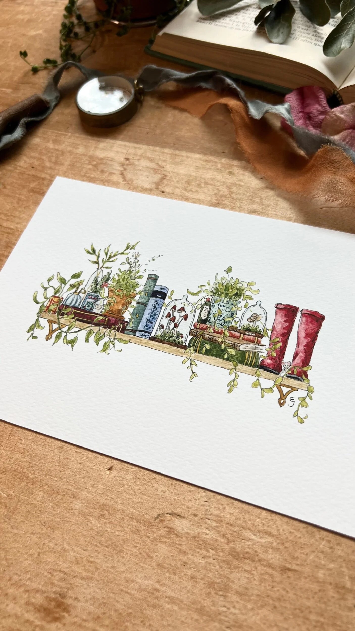 The Mini Biologist's Shelf Giclée Print