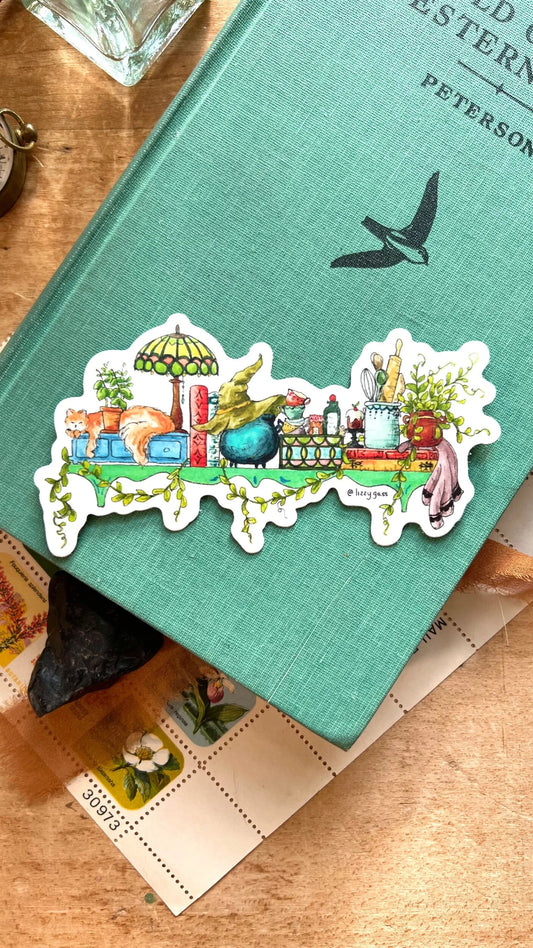 The Mini Kitchen Witch's Shelf Sticker