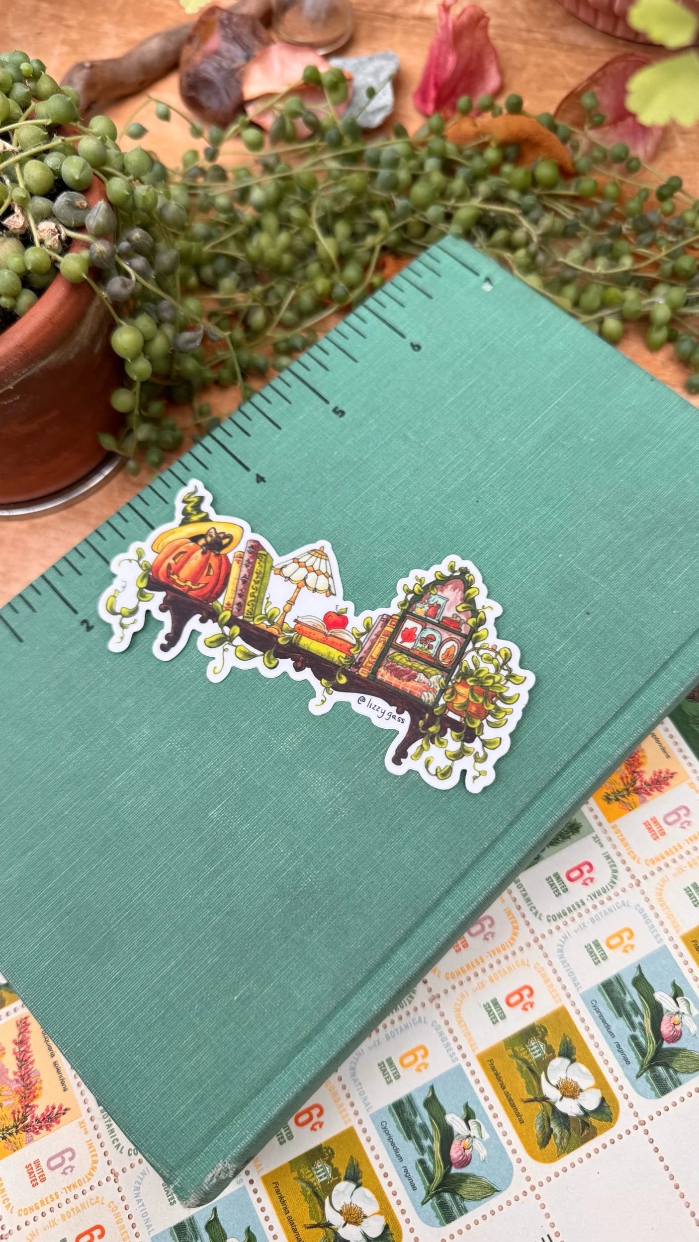 The Mini Autumn Witch's Shelf Sticker