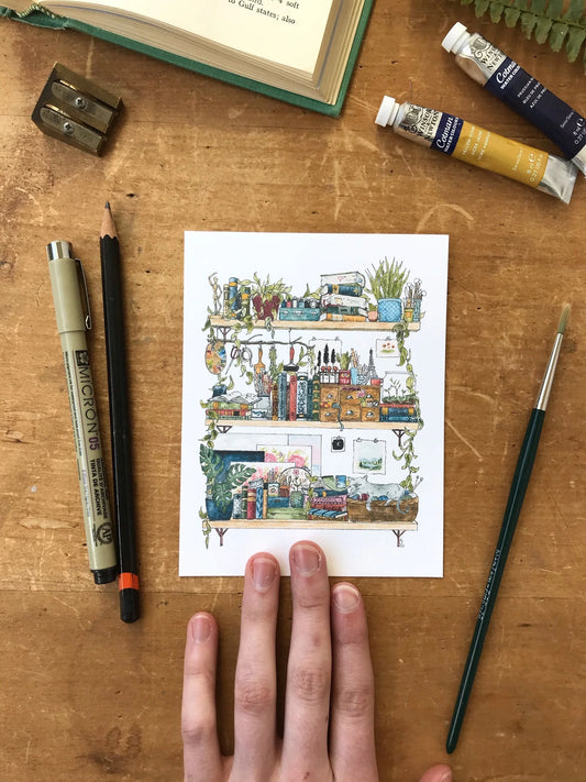The Artist's Shelves Postcard