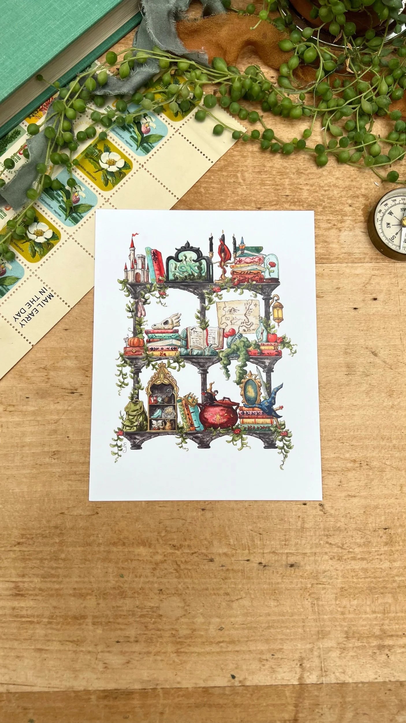 The Storybook Witch's Shelves Postcard