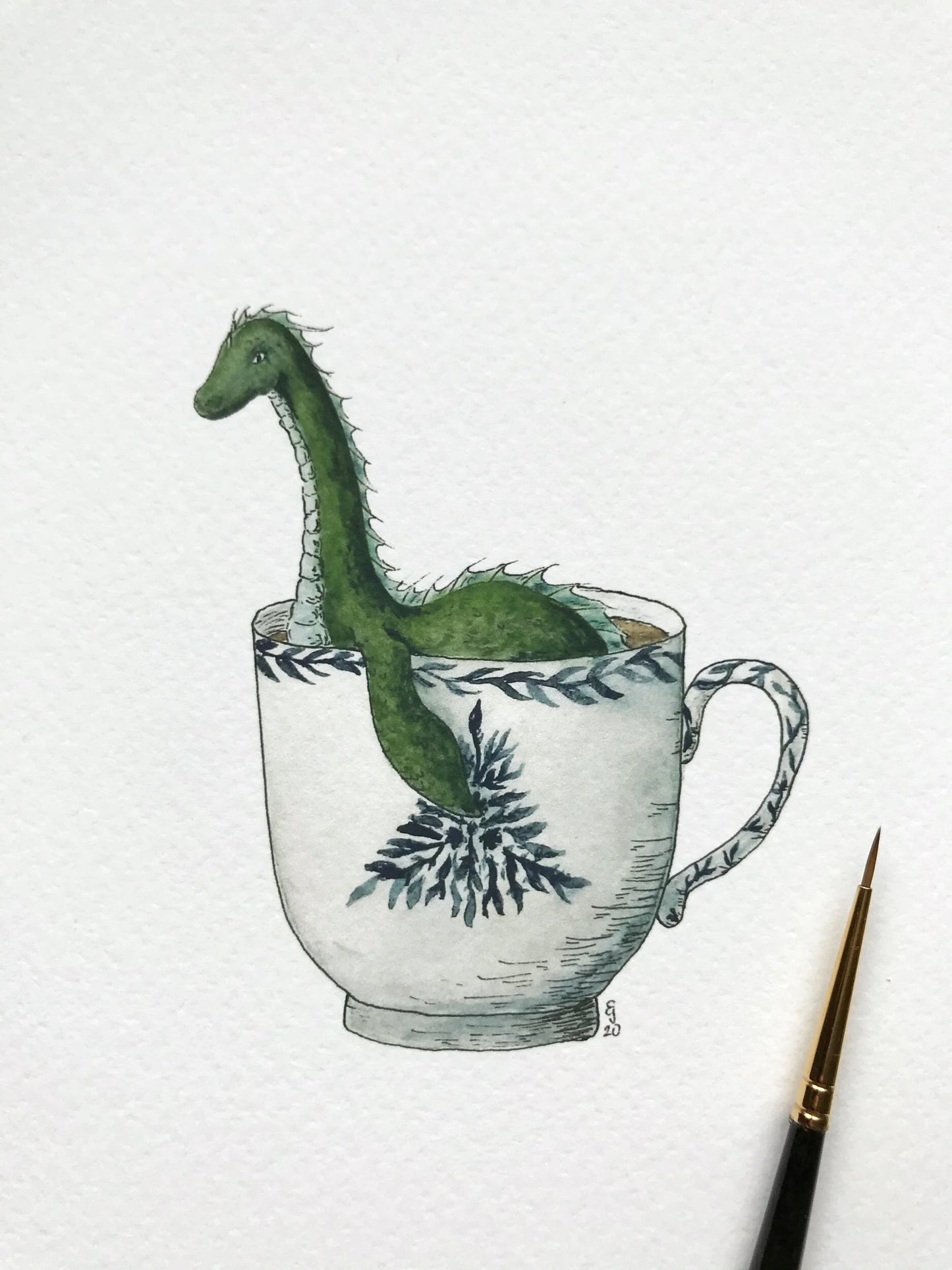Loch Ness Monster in a Teacup Giclée Print