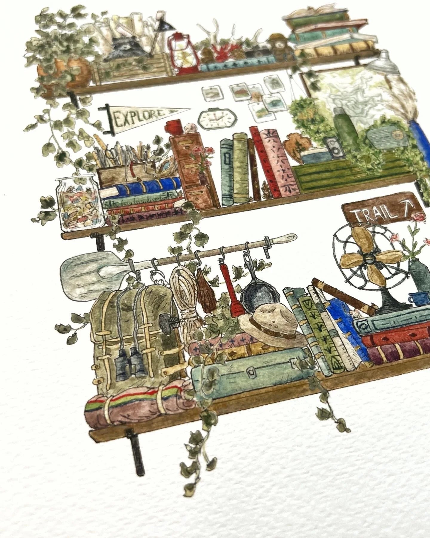 The Park Ranger Shelves Giclée Print