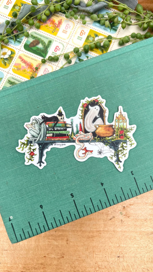 The Mini Gothic Witch's Shelf Sticker