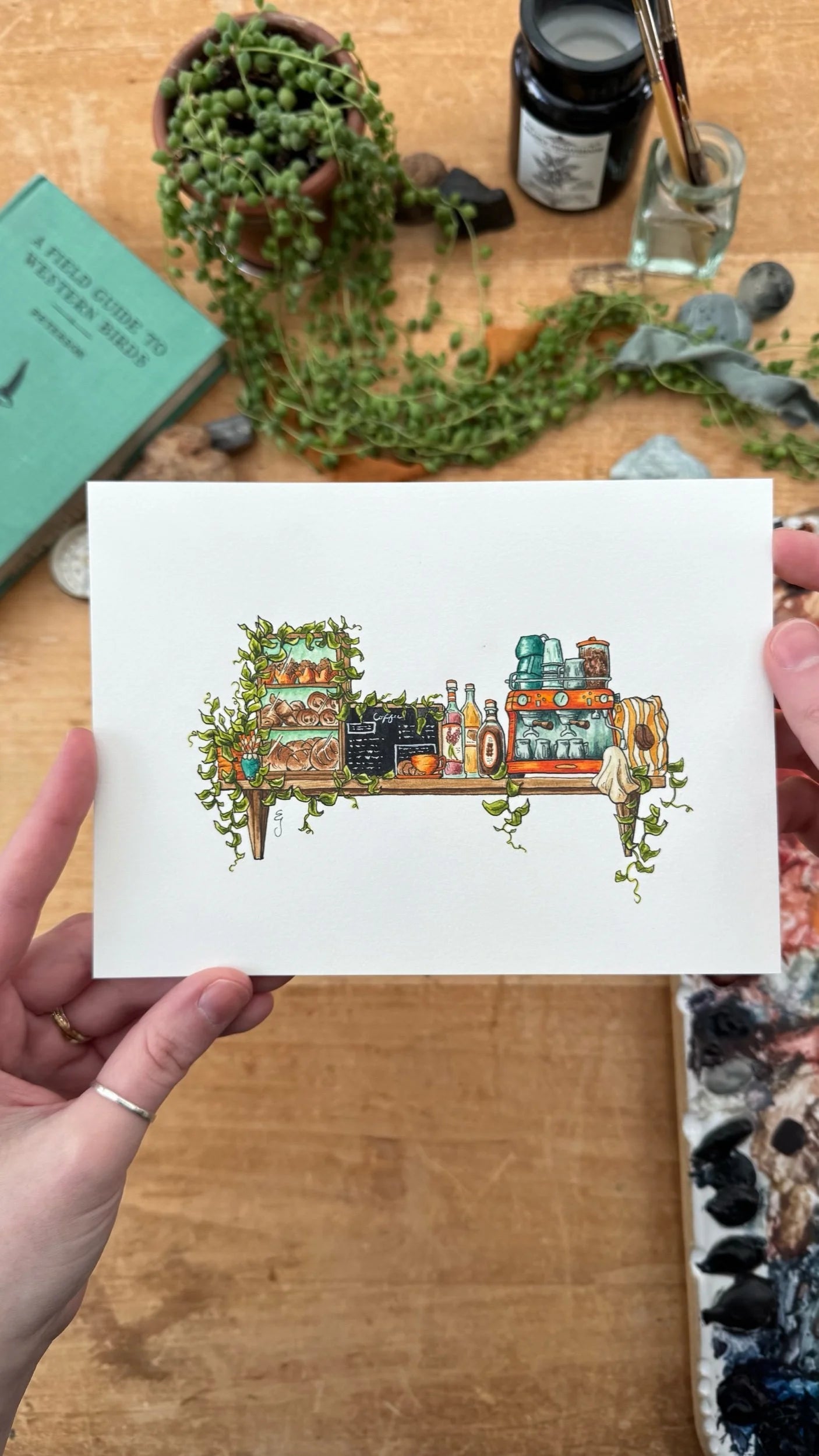 Original Mini Barista's Shelf Illustration