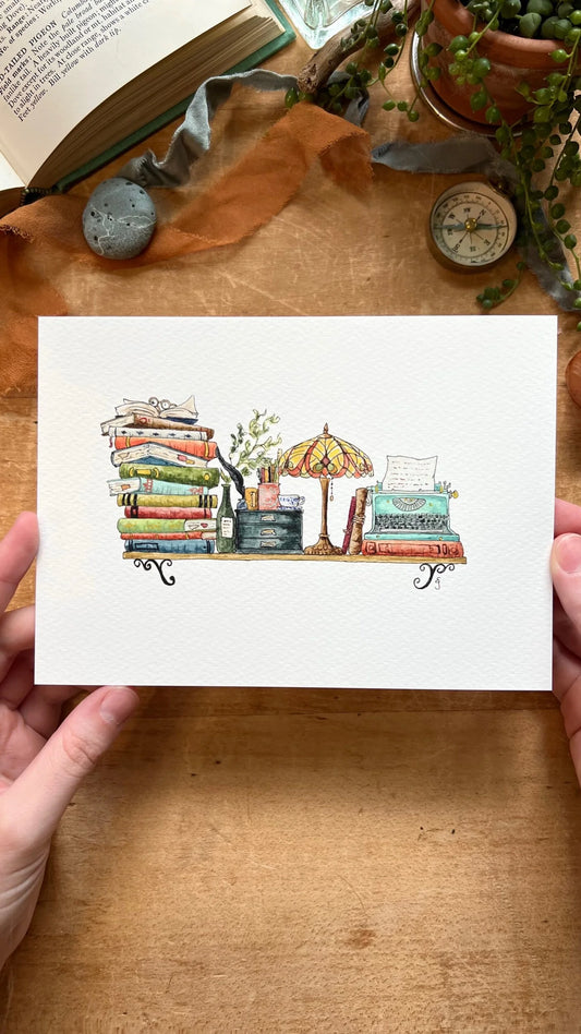 The Mini Writer's Shelf Giclée Print