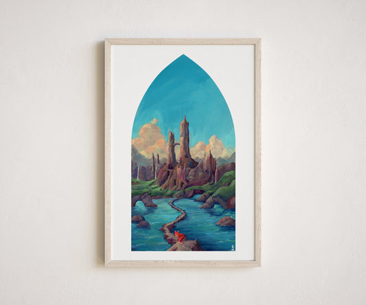 Fox and Castle - Magic of Books Print