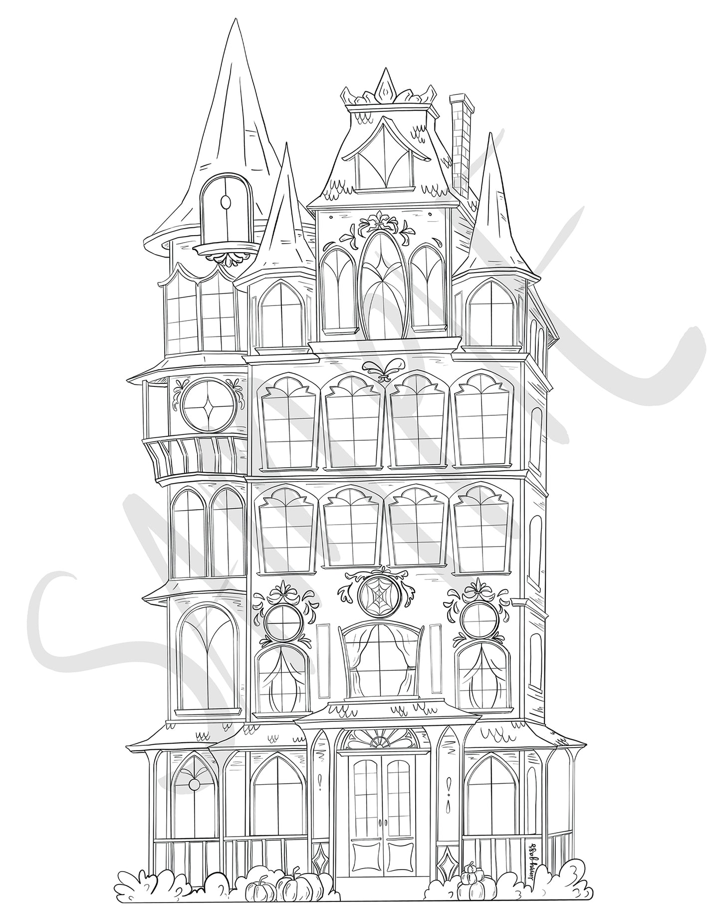 Haunted Halloween Advent Calendar Kit - LINE ART Version