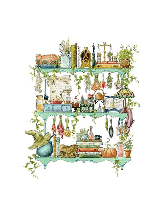 The Kitchen Witch's Shelves Giclée Print
