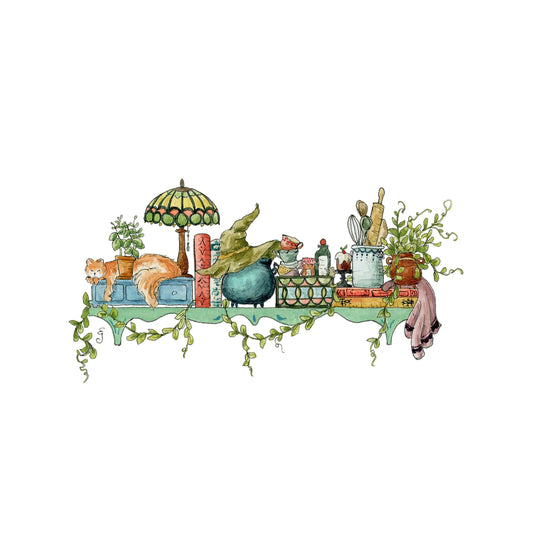 The Mini Kitchen Witch's Shelf Giclée Print