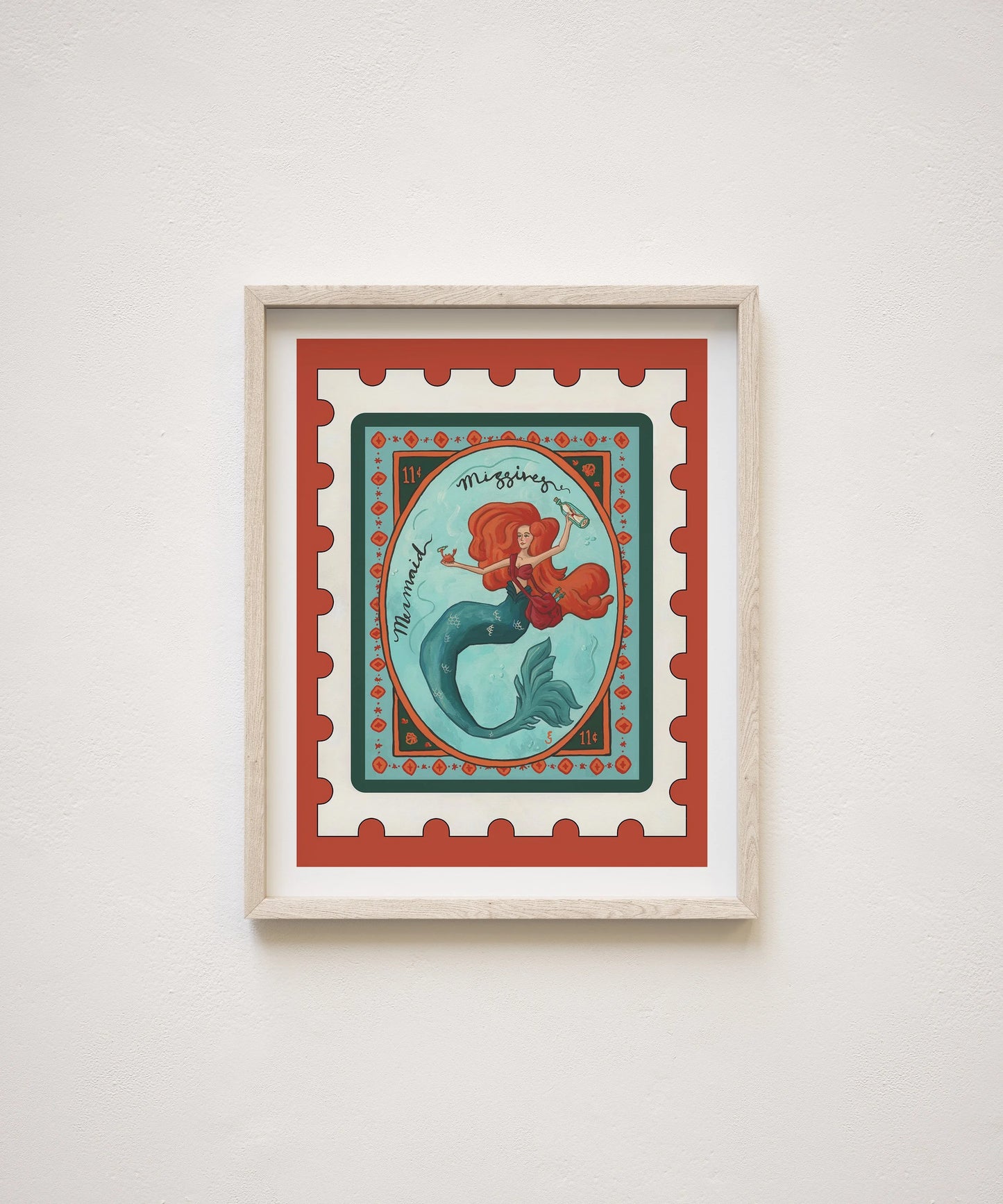 Mermaid Missives Stamp Print