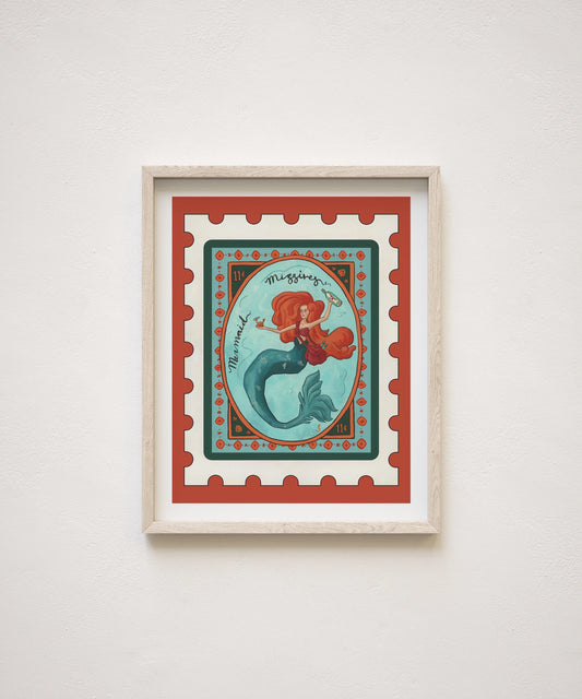 Mermaid Missives Stamp Print