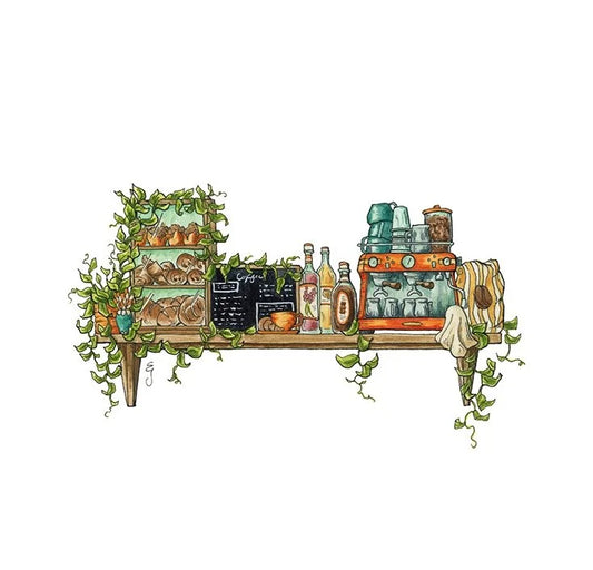 The Mini Barista's Shelf Giclée Print