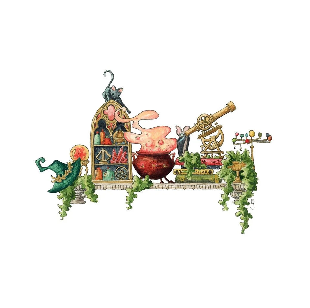 The Mini Celestial Witch's Shelf Giclée Print