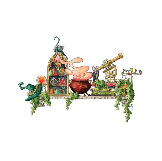 The Mini Celestial Witch's Shelf Giclée Print
