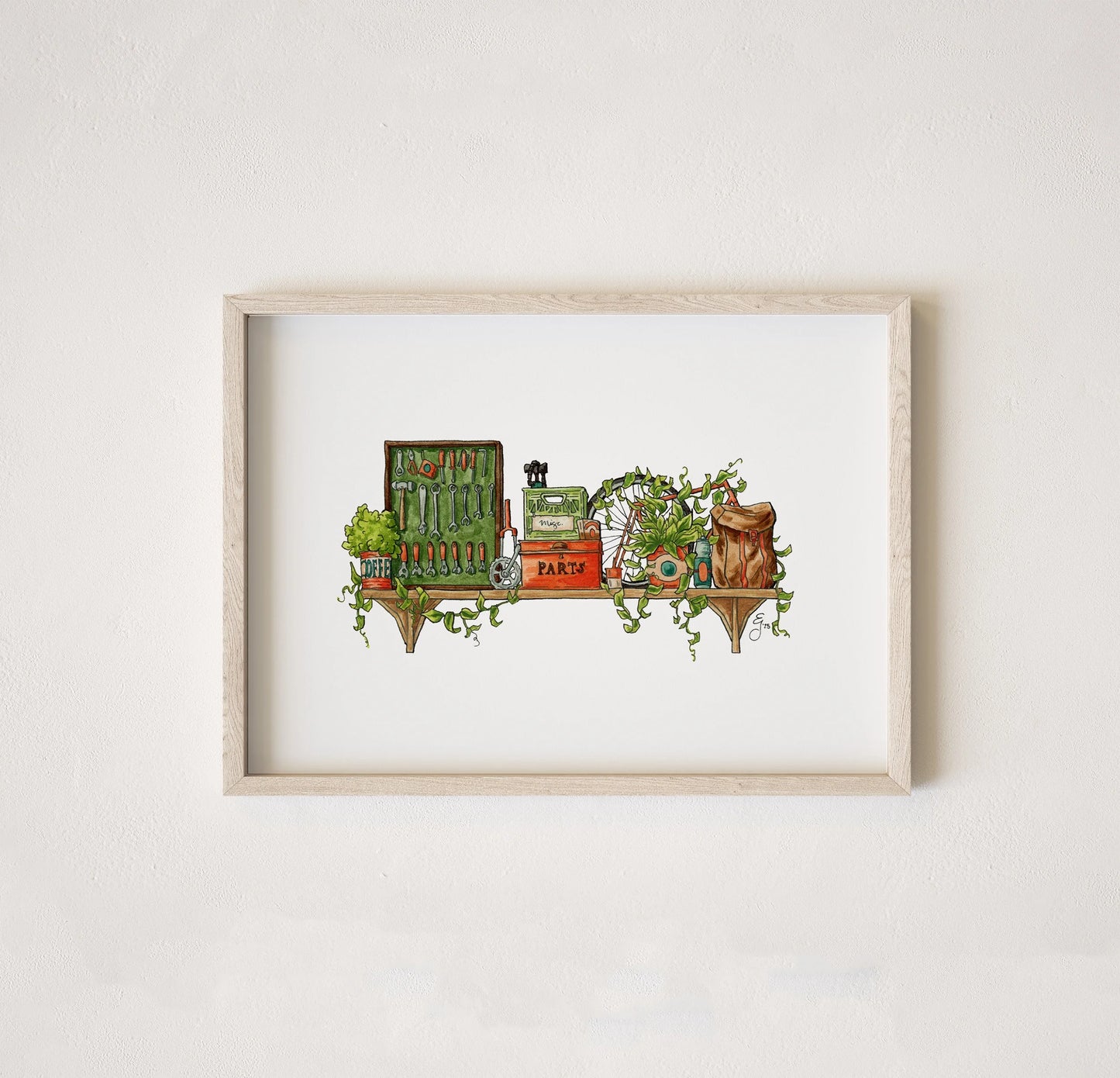 The Mini Cyclist's Shelf Giclée Print