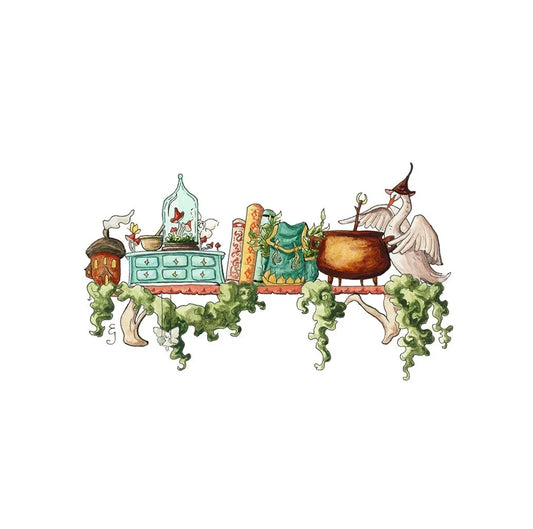 The Mini Fairy Witch's Shelf Giclée Print