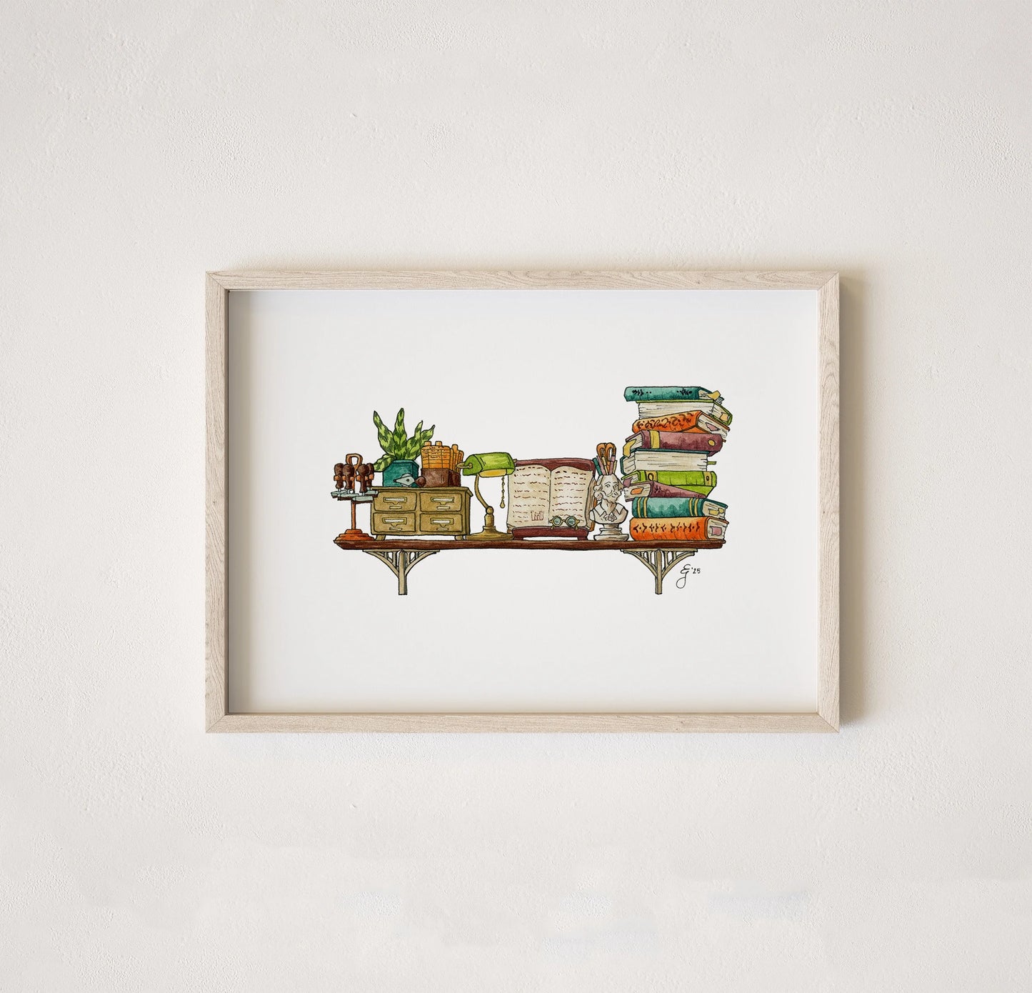 The Mini Librarian's Shelf Giclée Print