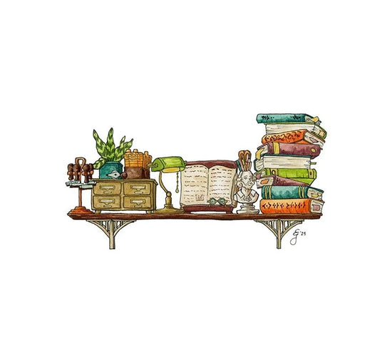 The Mini Librarian's Shelf Giclée Print