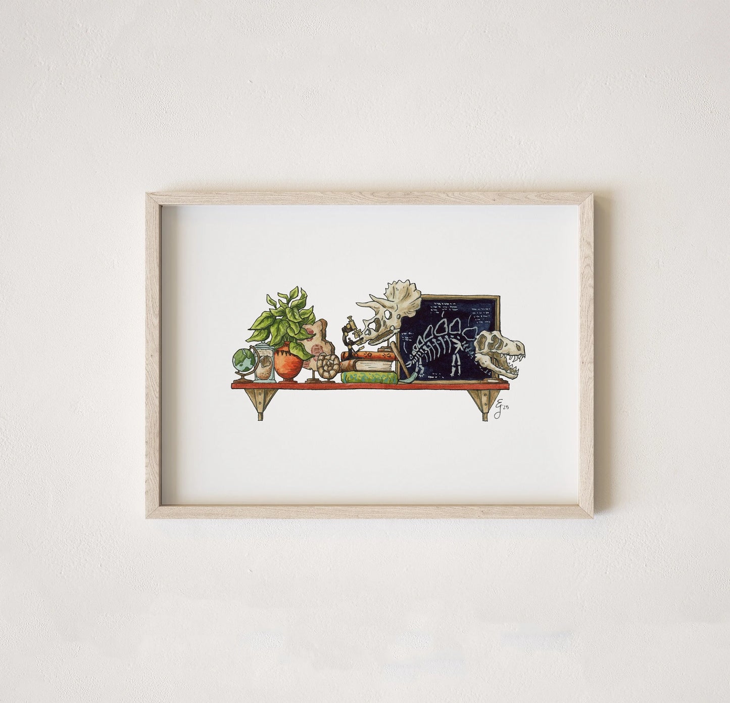The Mini Paleontologist's Shelf Giclée Print