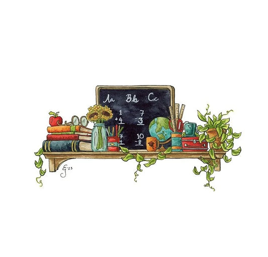 The Mini Teacher's Shelf Giclée Print
