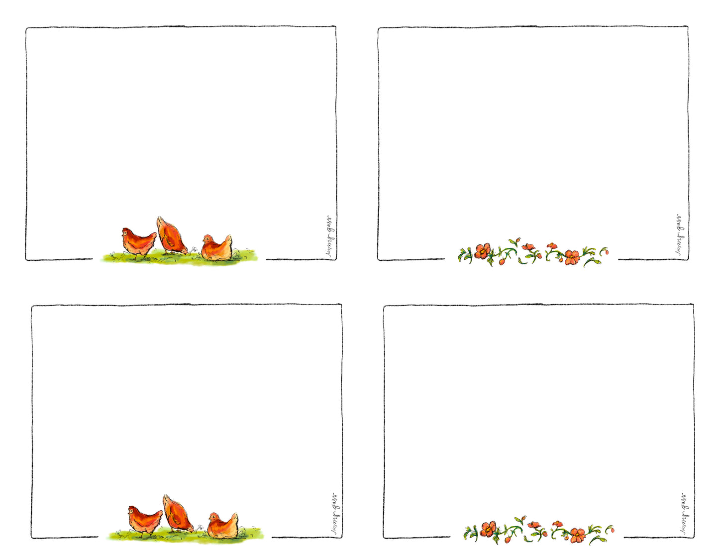 Spring Digital Download Notecards