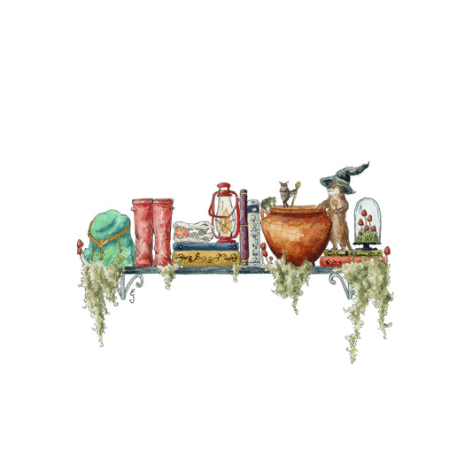 The Mini Swamp Witch's Shelf Giclée Print