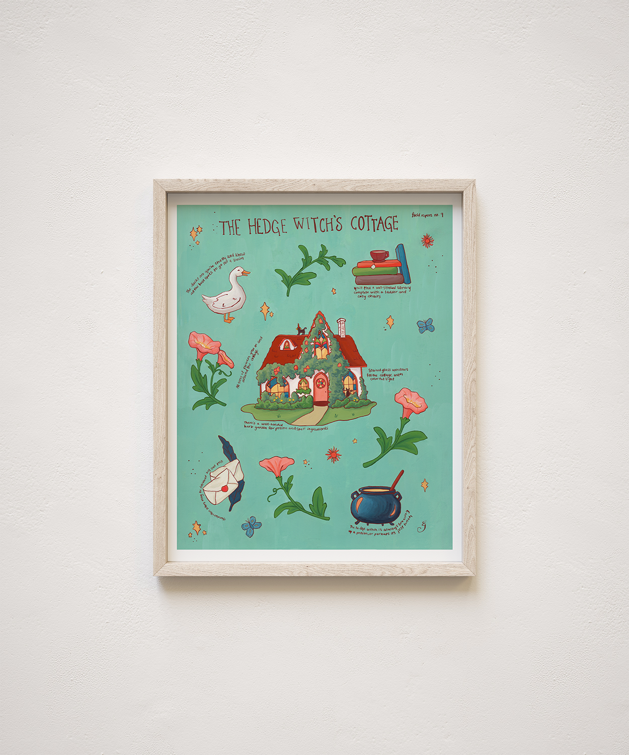 The Hedge Witch's Cottage Field Report Giclée Print