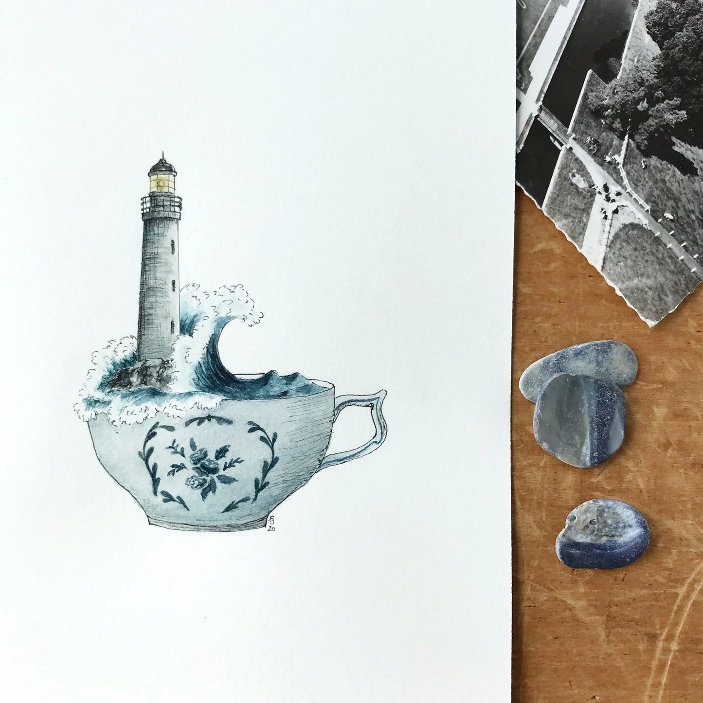 Lighthouse in a Teacup Giclée Print
