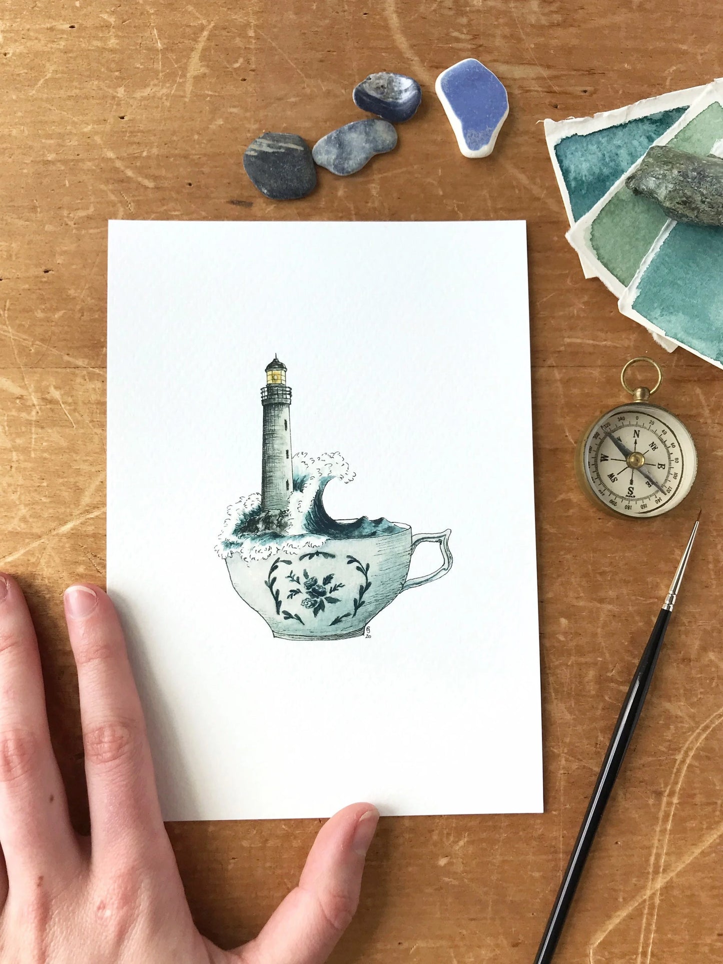 Lighthouse in a Teacup Giclée Print