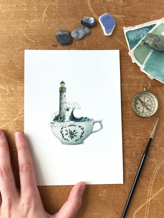 Lighthouse in a Teacup Giclée Print