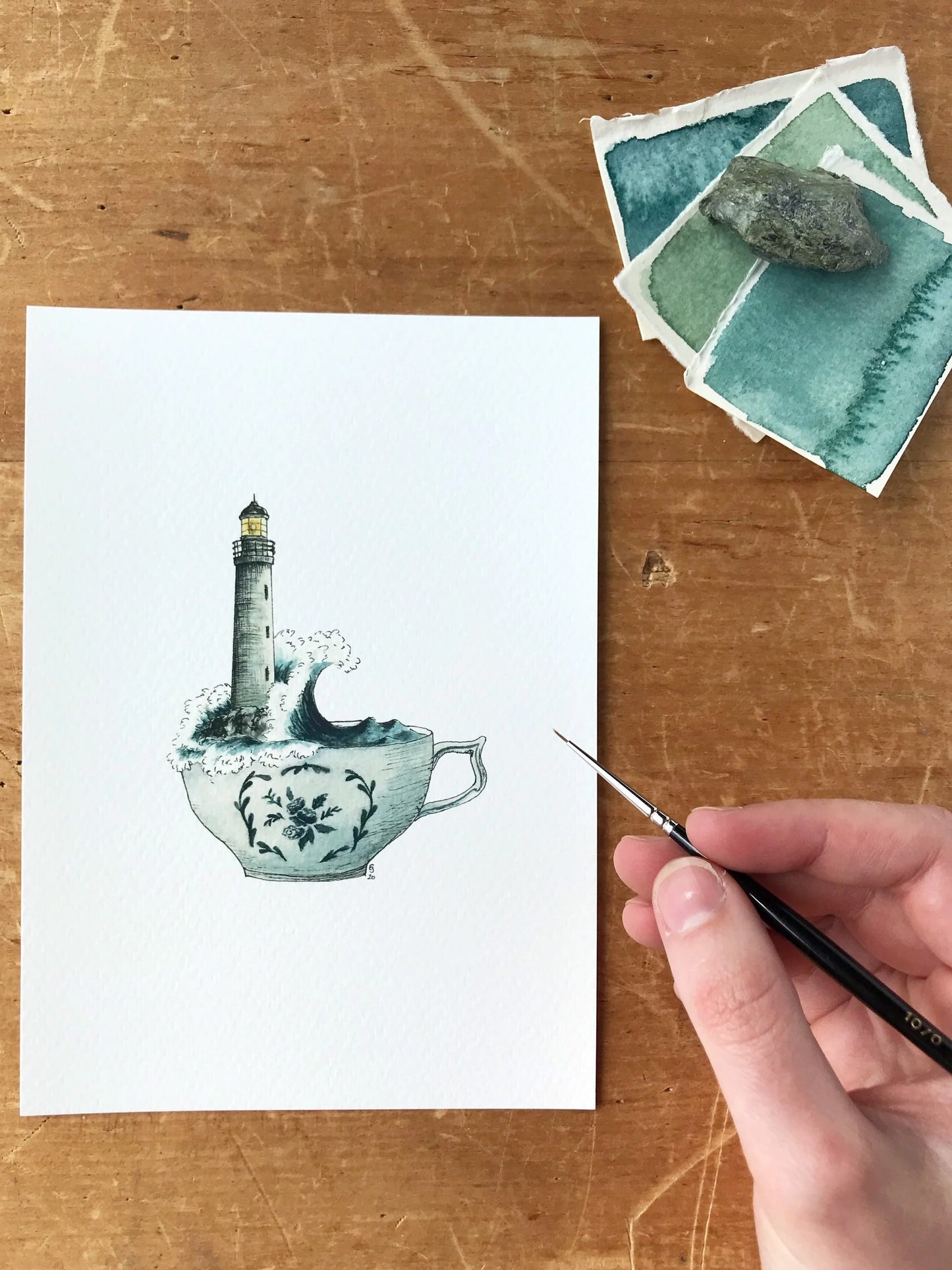 Lighthouse in a Teacup Giclée Print