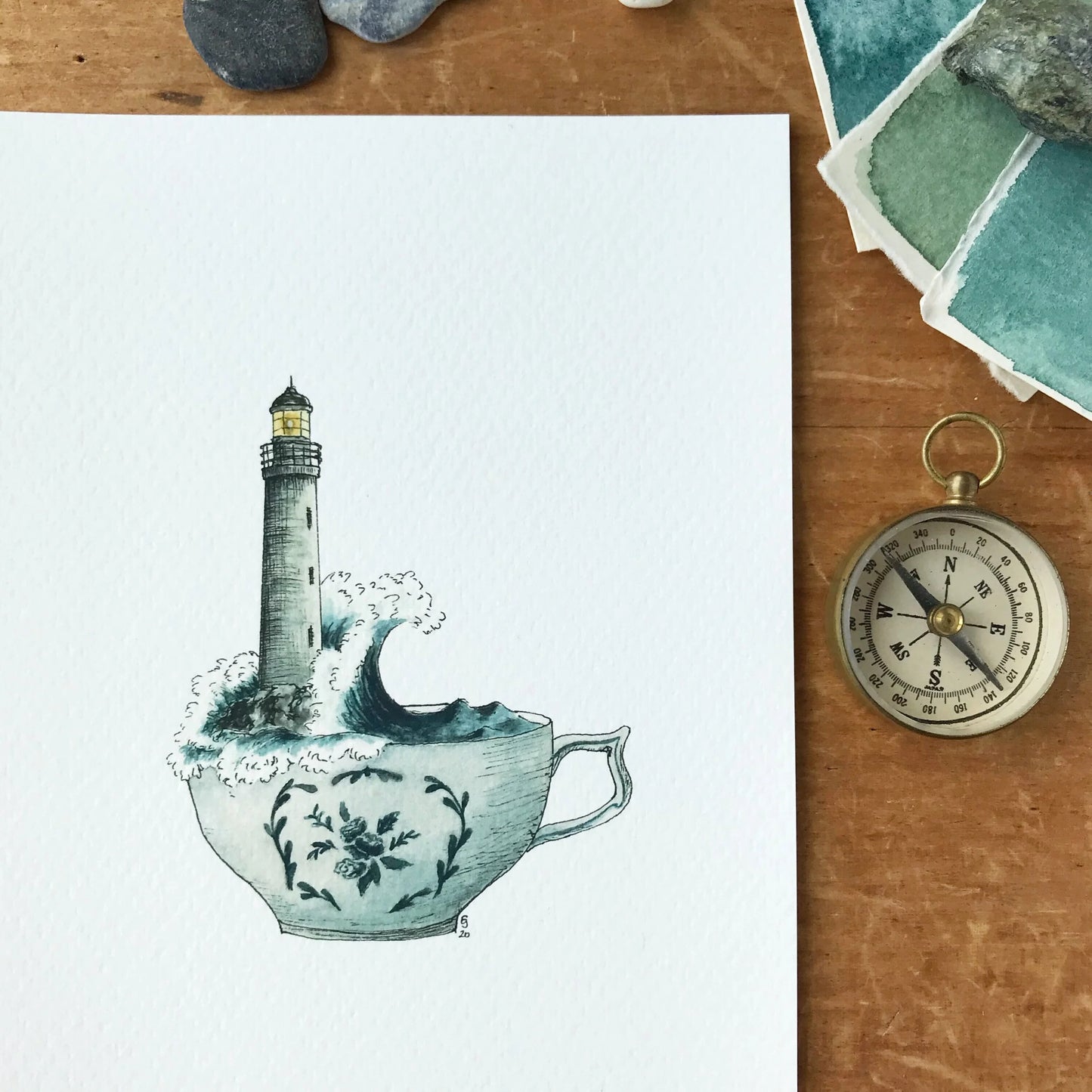 Lighthouse in a Teacup Giclée Print