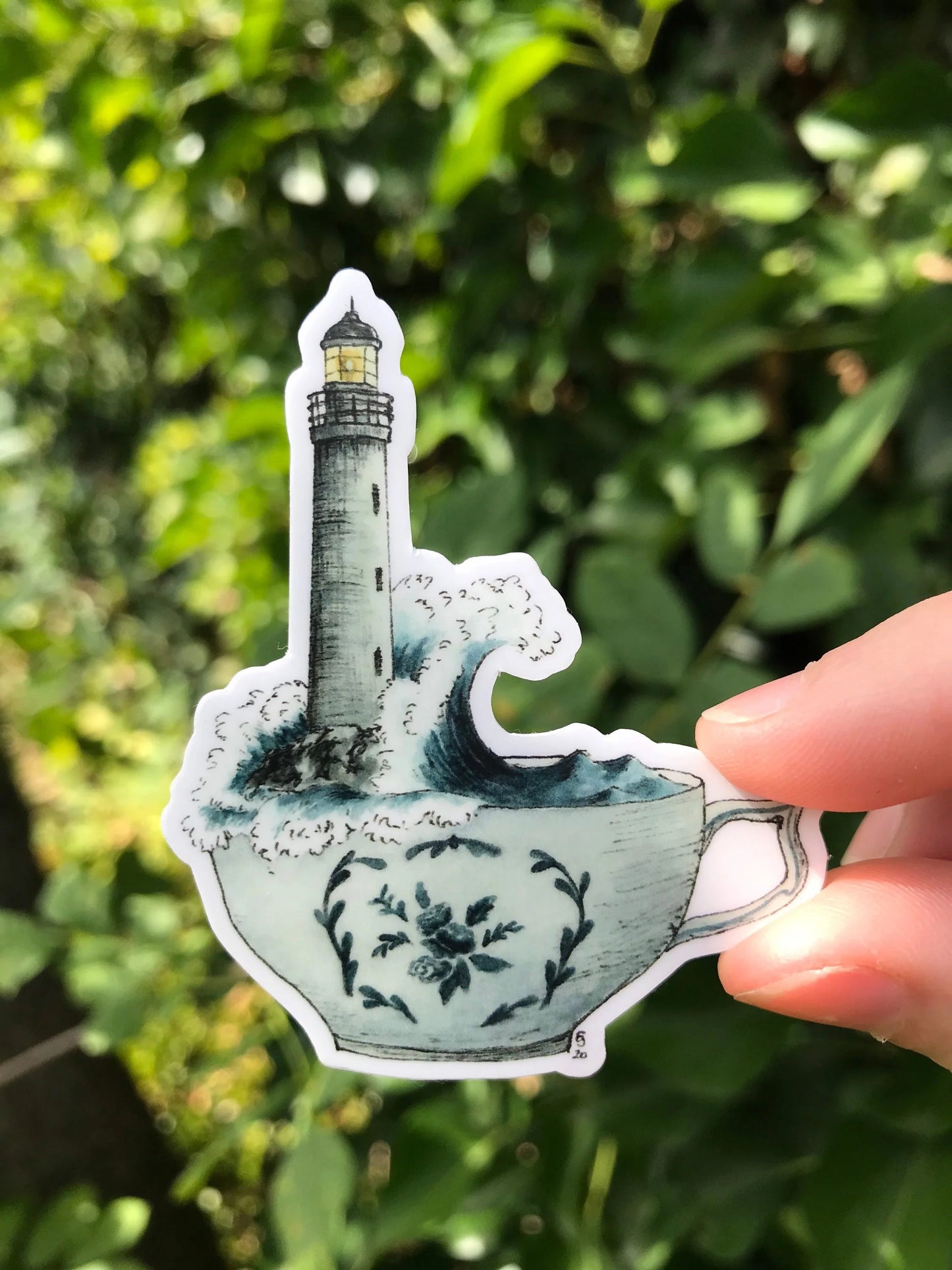 Lighthouse in a Teacup Sticker
